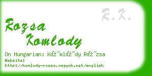 rozsa komlody business card